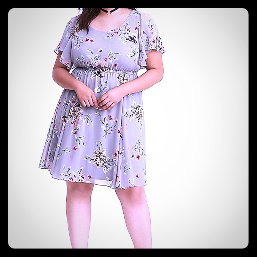 Torrid multi color chiffon skater dress NWT